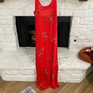Spring summer red/orange maxi dress